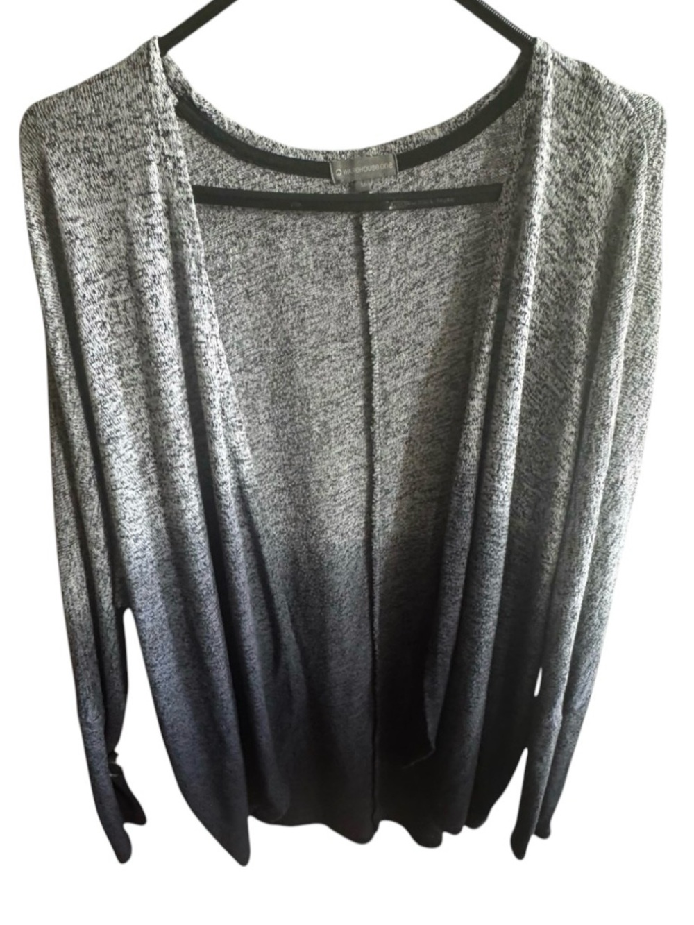 WAREHOUSE ONE Women’s Ombre Gray Open Front Lightweight Cardigan Sweater Size M